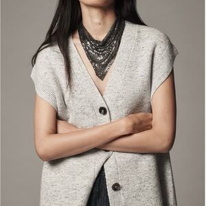 Anthropologie Light Gray Cardigan Vest